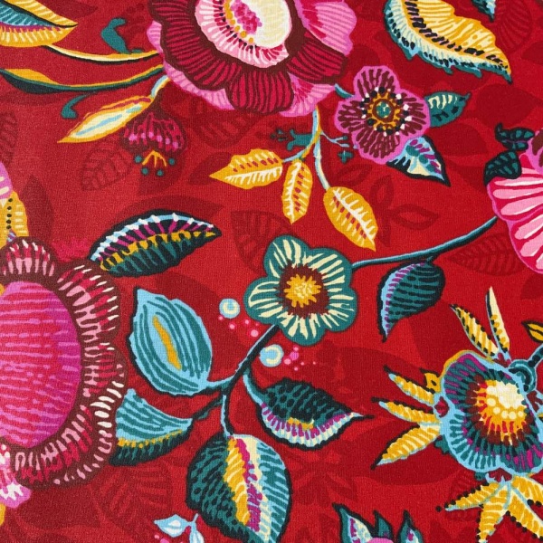 Banaba Extra Wide French Oilcloth in Rouge