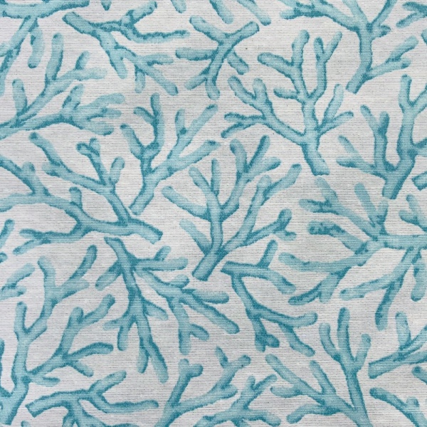 Coral Extra Wide Oilcloth in Aqua