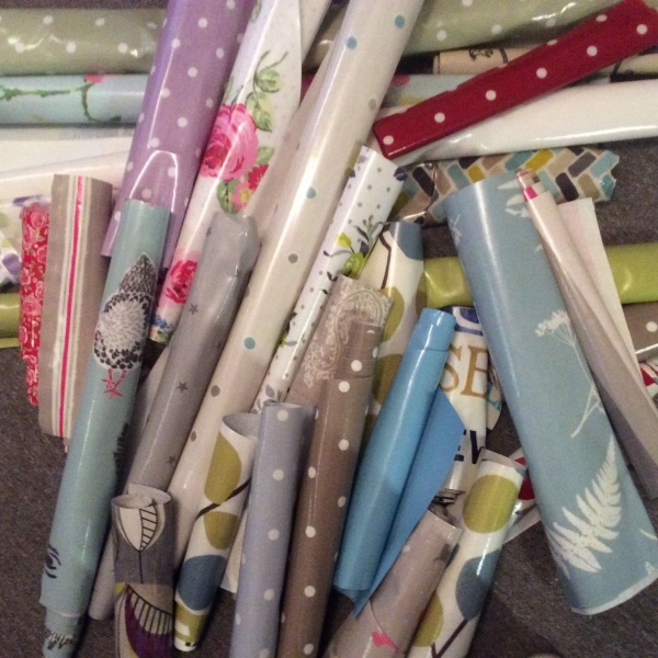 A Small Bargain Lot of Oilcloth Pieces for Bag-Makers etc.
