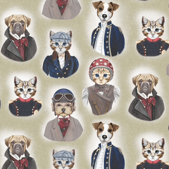 Churchill Cats & Dogs French Oilcloth