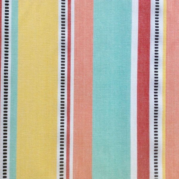 Deckchair Stripe Extra Wide French Oilcloth in Red & Yellow