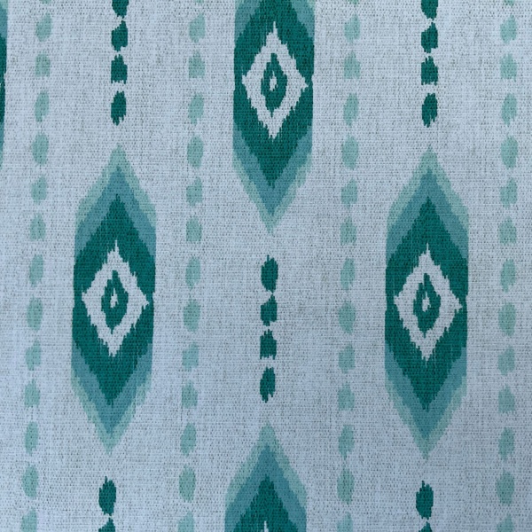 Ikat Stripe Outdoor Dralon Fabric in Jade