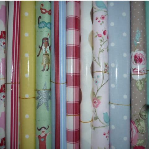 12 x half metre oilcloth pieces for bag-makers etc.