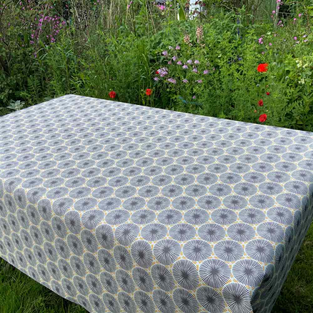 Axela Outdoor Dralon Fabric in Mustard/Charcoal