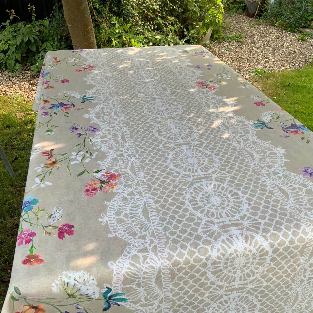 Flower Border Extra Wide Oilcloth
