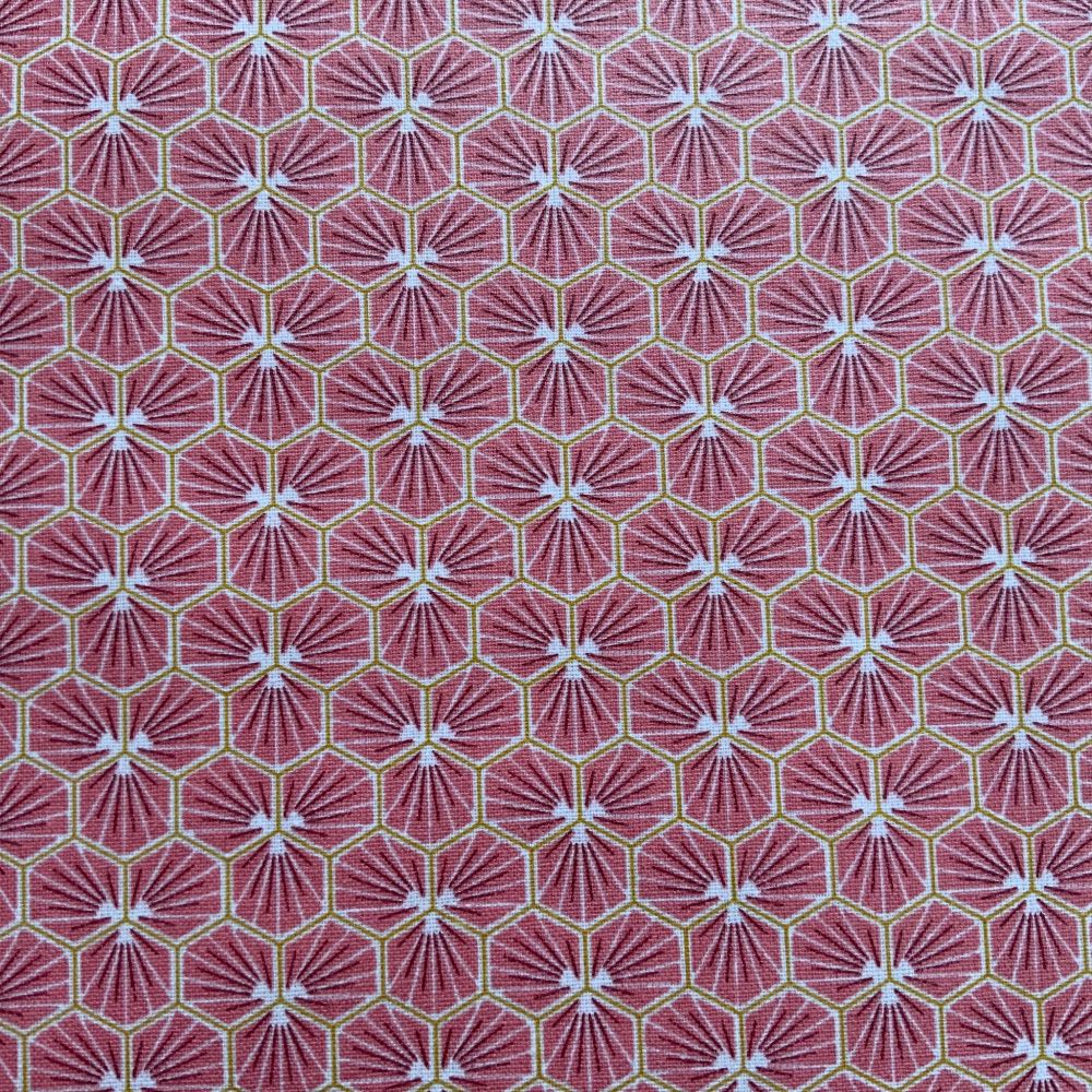 Riad Extra Wide Acrylic Oilcloth in Coral