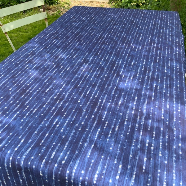 Batik Outdoor Dralon Fabric in Inky Blue