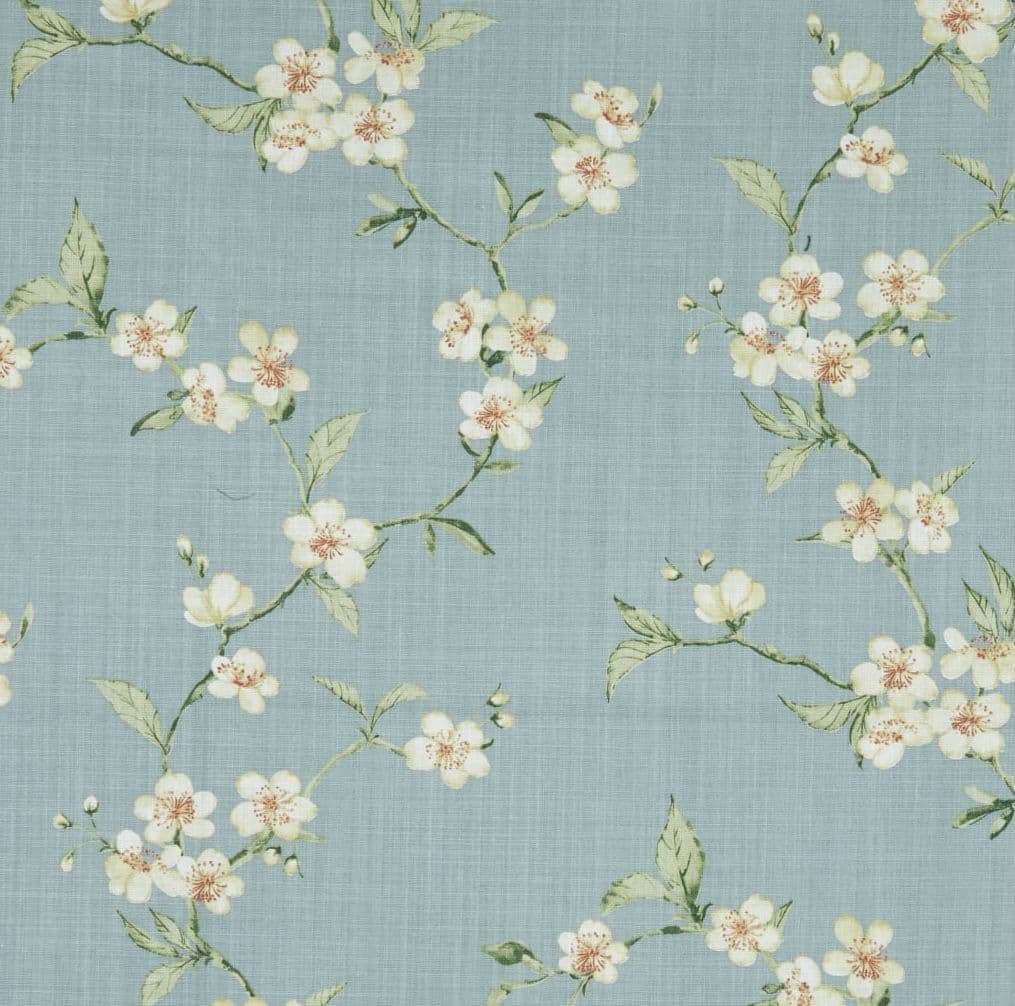 Cherry Blossom Oilcloth in Blue