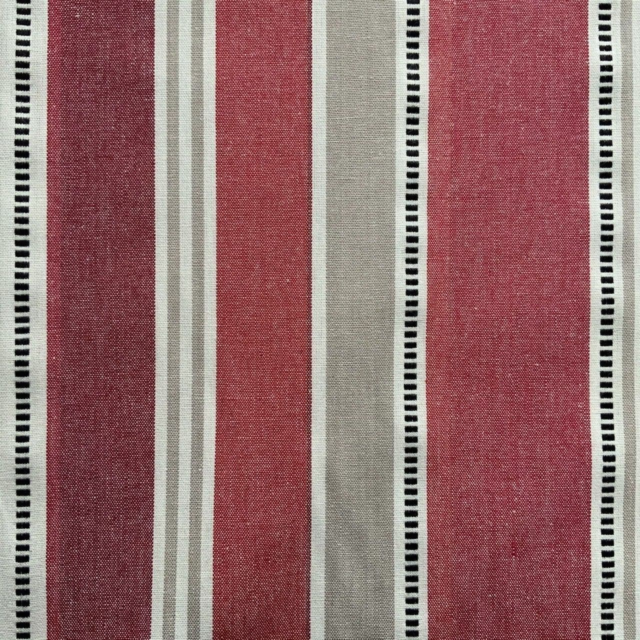 Deckchair Stripe Extra Wide French Oilcloth in Red