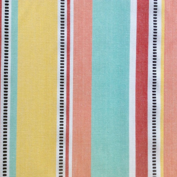 Deckchair Stripe Extra Wide French Oilcloth in Red & Yellow