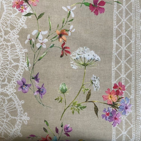 Flower Border Extra Wide Oilcloth