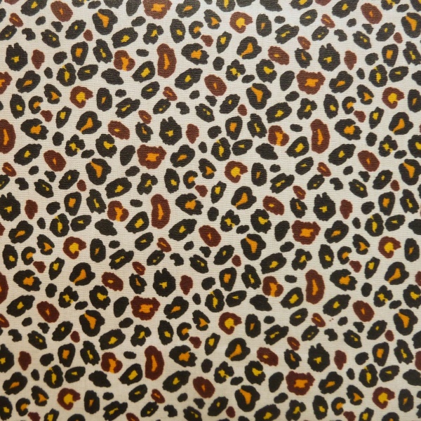 Leopard Skin Extra Wide Acrylic Oilcloth in Ecru