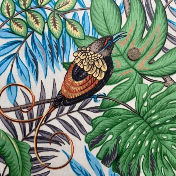 Rainforest Tropical Matt Oilcloth in Papaya