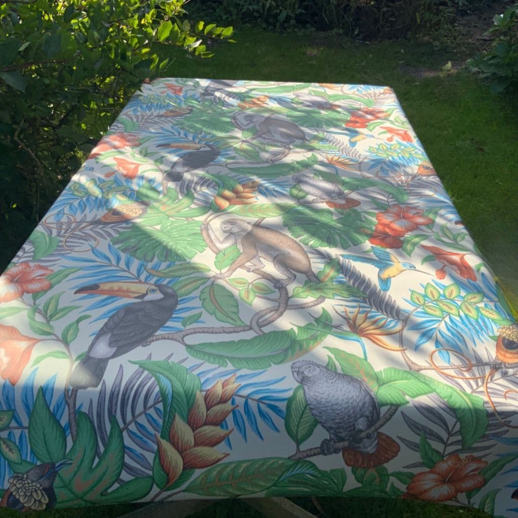 Rainforest Tropical Matt Oilcloth in Papaya