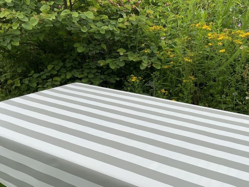 Sylvestre Outdoor Dralon Striped Fabric in Grey