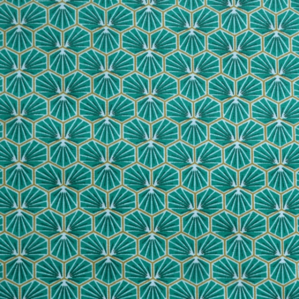 Riad Extra Wide Acrylic Oilcloth in Emerald